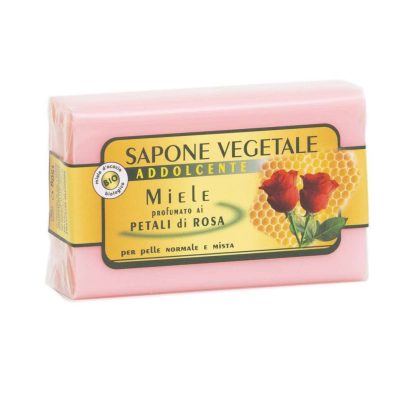 Sapone miele e petali di rosa - addolcente 150g