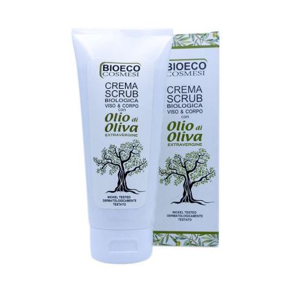 Crema scrub bio viso e corpo con olio di oliva extravergine 200ml